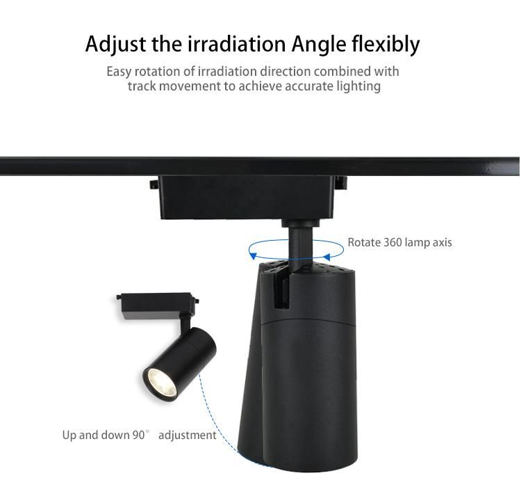 Commercial Distributor Ceiling Lighting Adjustable Angle Magnetic LED Track Lamp Spotlight