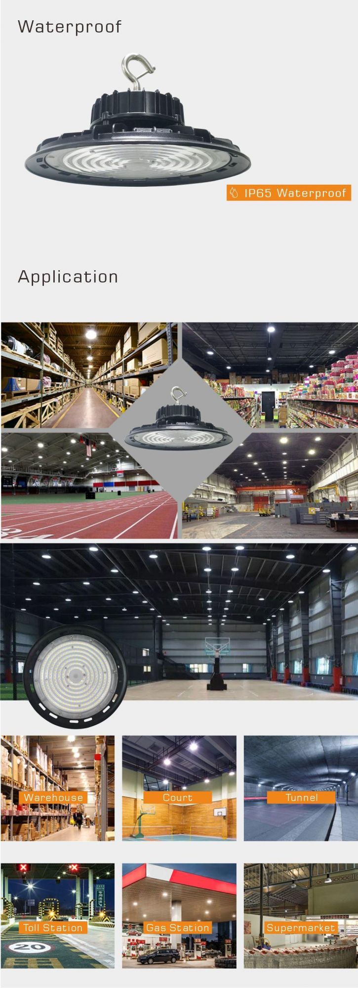 150W IP65 Waterproof EMC High Power UFO High Bay Light