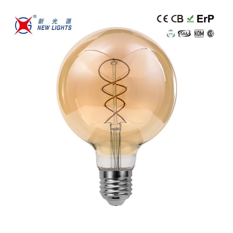 Decorative Amber Glass G125 4W LED Bulb E27 B22 E26