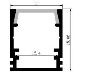 Type U The Size Is 15mm*18mm LED Aluminum Profile