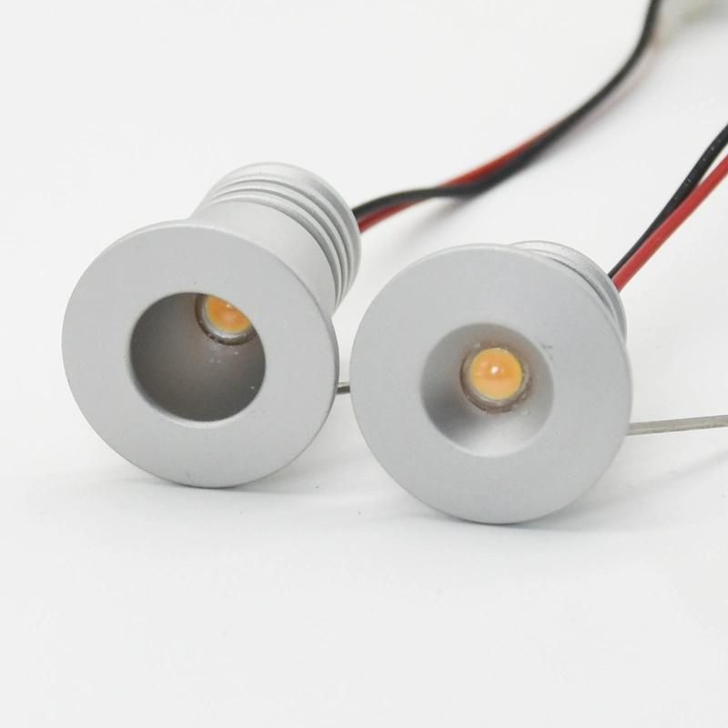 1W AC100-240V COB Mini LED Downlight D15mm Cabinet and Stair Lights