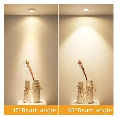 Focusing Spotlight COB Ceiling Light Embedded LED Spotlight Punch 75mm Background Wall Downlight Spotlight