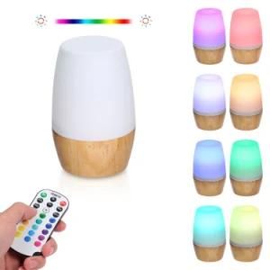 RGB Romote Wooden Silicone LED Room Light