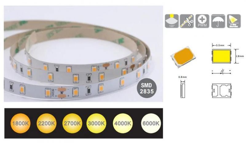 120LEDs/M SMD 2835 Light Strip for Neon Tube