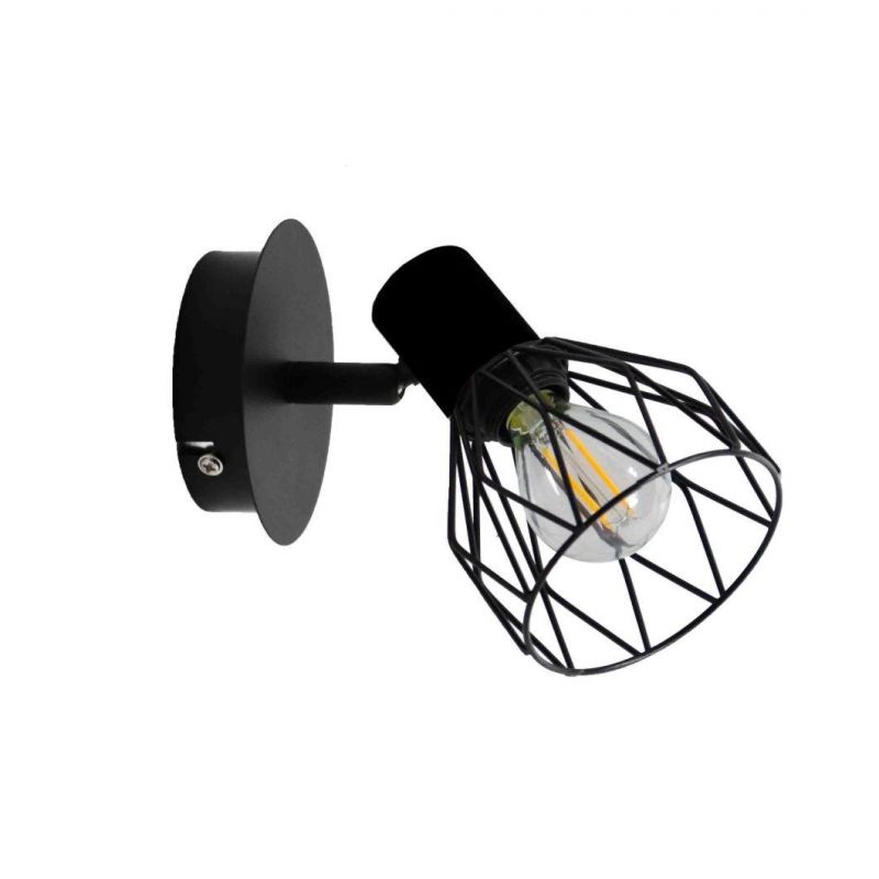 China Manufacture How Bright Metal Net Shade E14 Bulb Series Modern Wall Lamp Decorative Spot Light