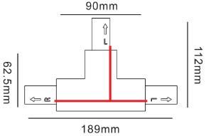 4 Wires 3 Circuit Lighting Track T Connnector