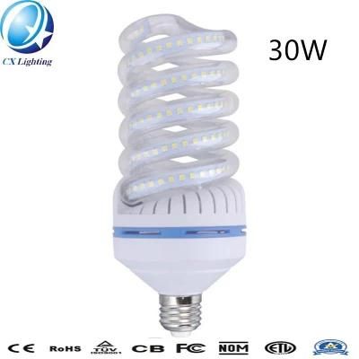 E27 30W Spiral Glass LED Energy Saving Lamp