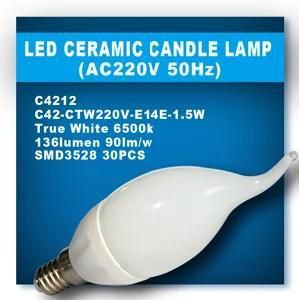 1.5W LED Ceramic Indoor Candle Light Lamp