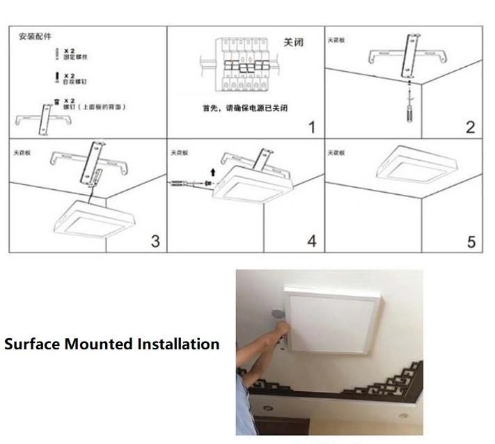 Factory Frameless LED Light Diffuser LED Panel Light, 40W/48W, 4800lm, 3000K/3500K/4500K/ 6000K/ 6500K CCT Color Temperature Lighting for Office Living Room