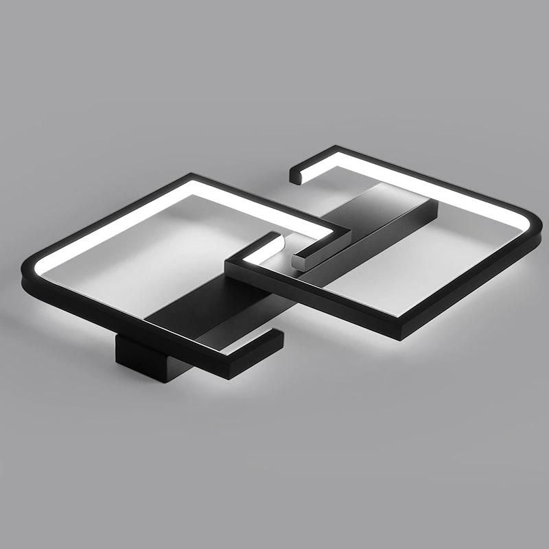 Modern Decorative Two Squares Dimmable Warm White Simple Acrylic LED Ceiling Lamp