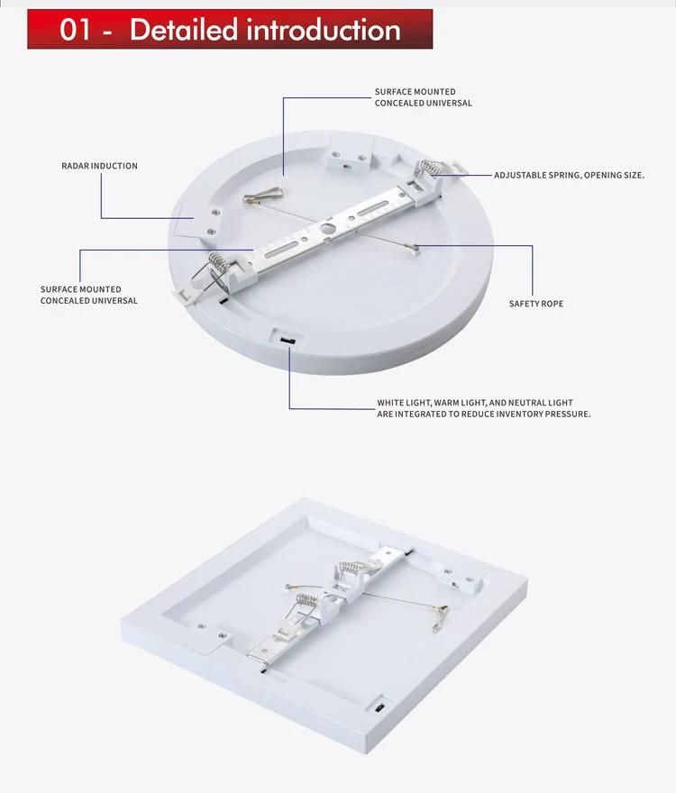 Zhongshan Factory Manufacturer Made in China Hot Sale LED Panel Light LED Ceiling Lamp with CE/RoHS Down Light for Office Home Indoor Lighting 9W LED Panellight