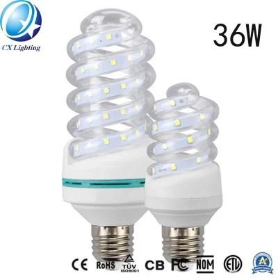 36W E27 Glass Spiral LED Energy Saving Lamp