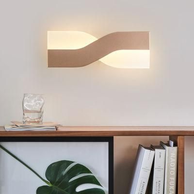 LED Nordic Wall Lamp Modern Living Room Simple Bedroom Bedside Lamp Rectangular Rotatable Study Background Wall Lamp
