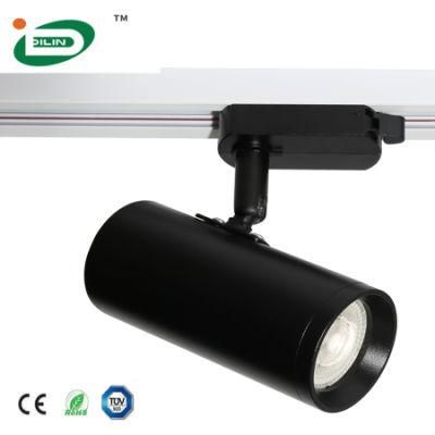Contemporary Black Rail Indoor Lighting System GU10 LED Ceiling Track Light