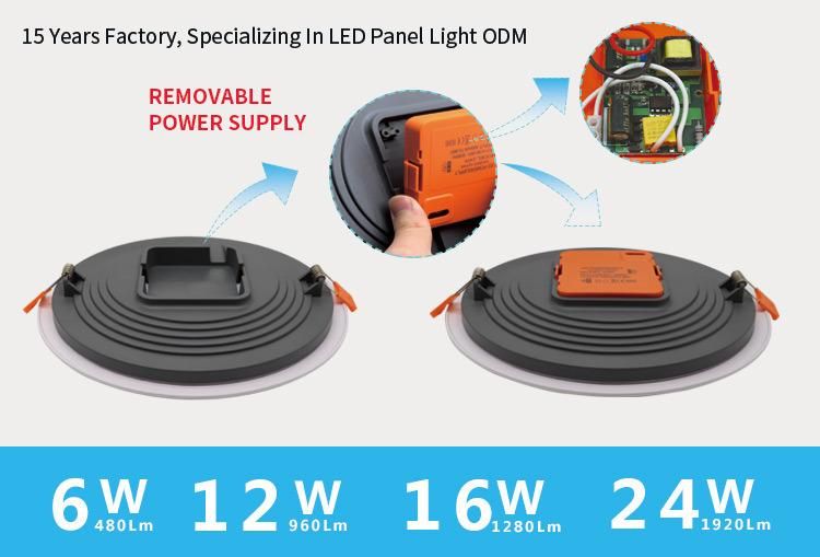 New Popular Commercial SMD Chip 12 Watt Embedded Lamp Integrated All in One 12W LED Round Panel Light