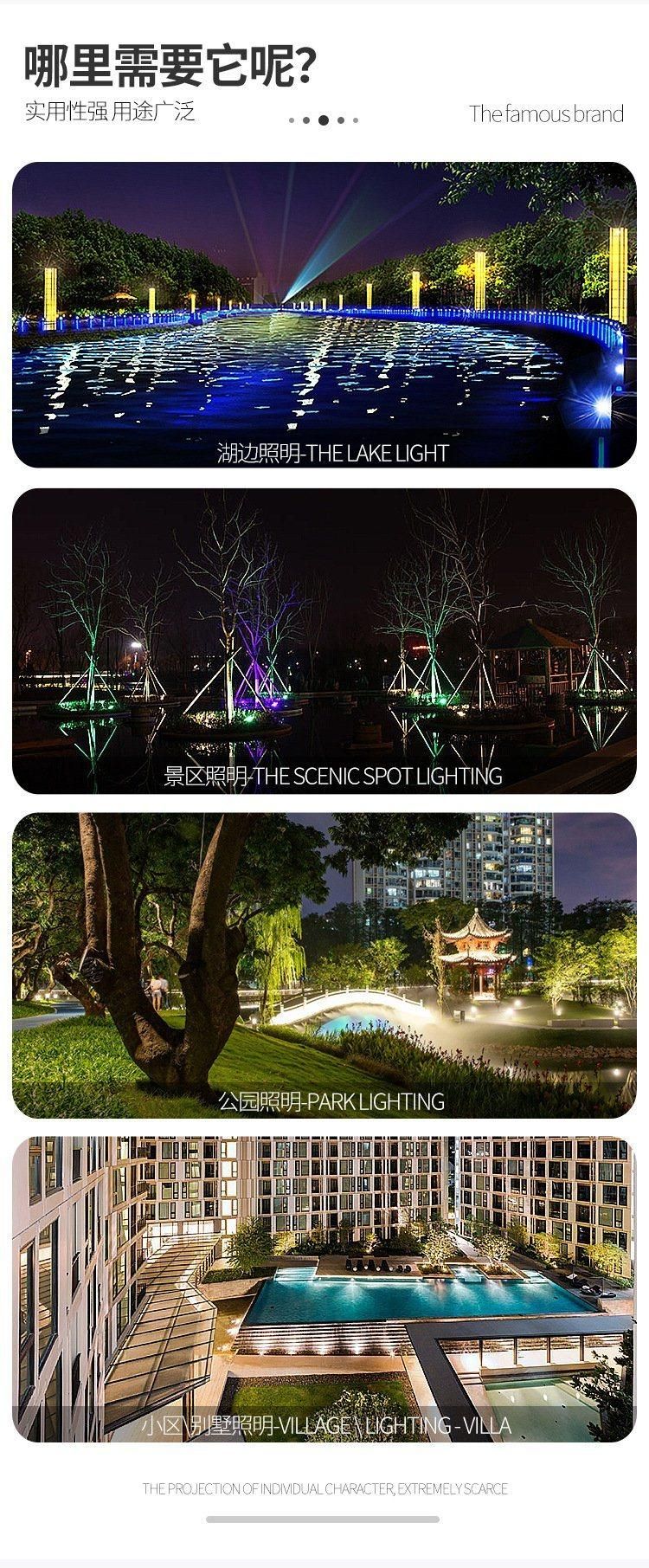 LED Circular Projection Lamp Single Outdoor Waterproof Tire Projection Lamp Project Courtyard Landscape Spotlight