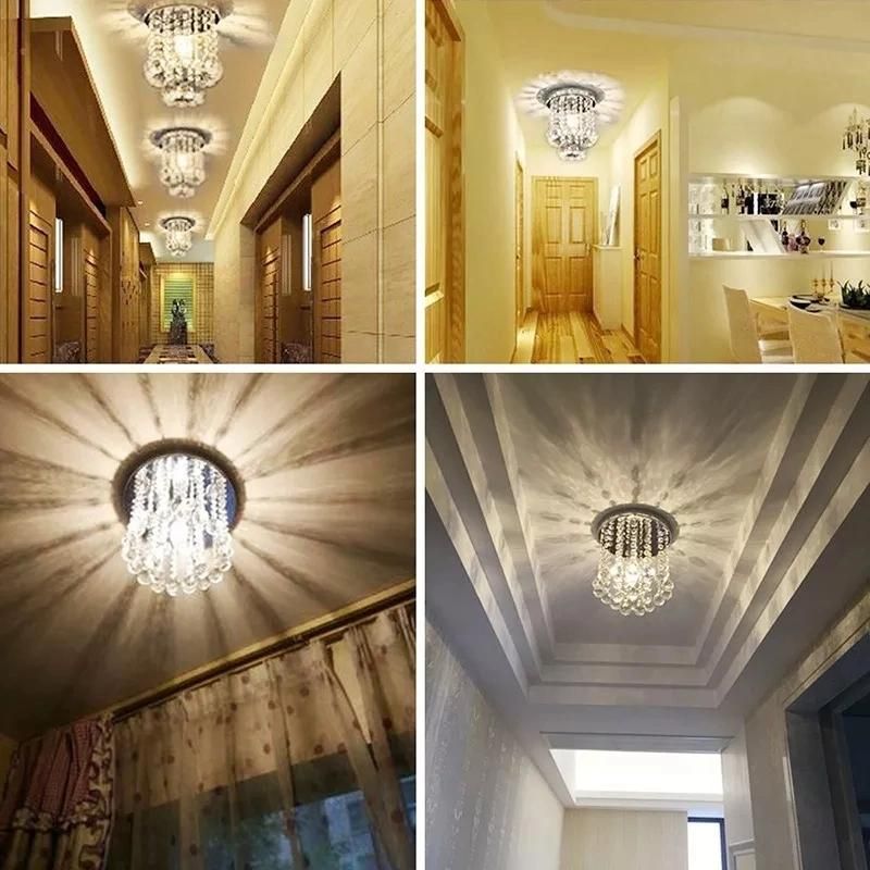 Creative Mini Personality Raindrop Crystal Chandelier K9 Ceiling Light Simple Crystal Ceiling Lamp