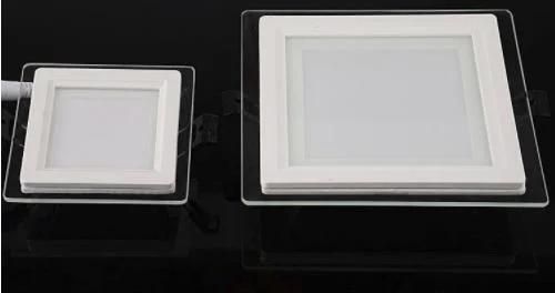 Manufacturer 6W/9W/12W/18W/24W Office Residential Supermarket LED Panellight Recessed Square Glass Downlight Panel Light
