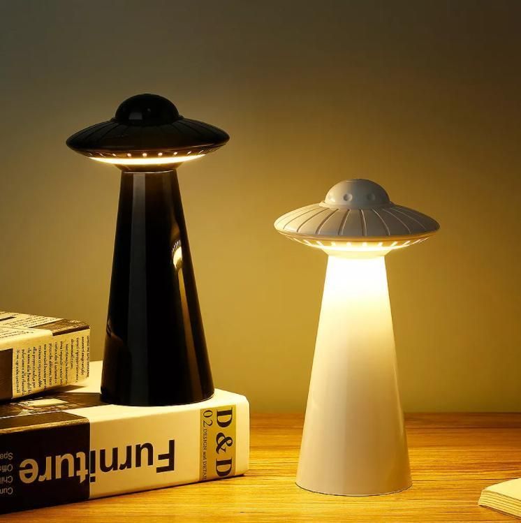 UFO Design USB Rechargeable USB Charging LED Desk Lamp Dimmable Reading Flicker-Free Table Light Bedroom Night Light Bedside Study Room Decor Lighting Lamps