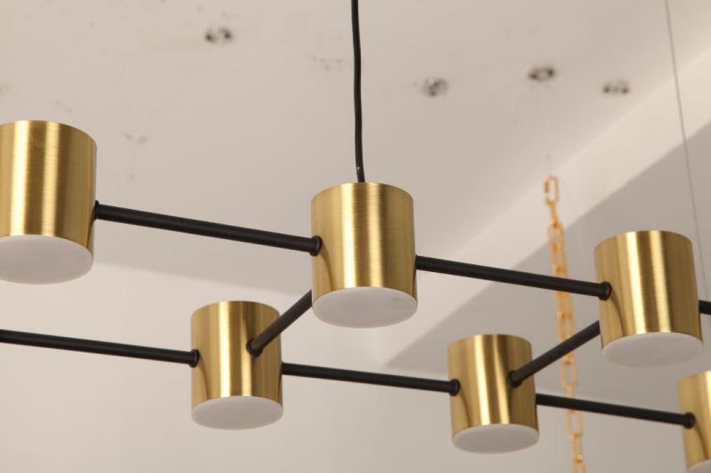 Masivel Lighting Modern Bar LED Pendant Light Aluminum Brass Cylinder Decorative LED Chandelier Light