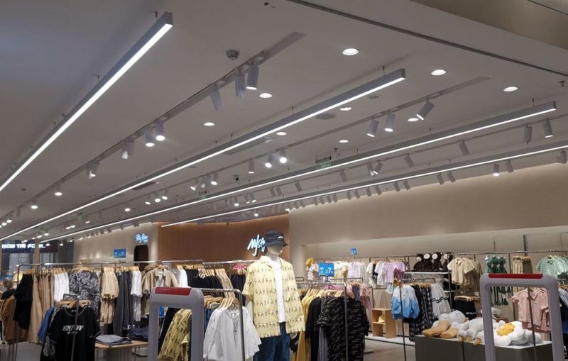 CE SAA TUV Aluminum Profile Ceiling Mounted Pendant Linkable LED Linear Light for Office Chain Shoes Clothes Store Gmy Shipping Mall Hall Reception LED Linear