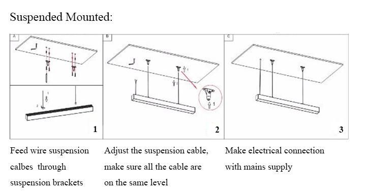 20~50W 3567 Series Suspended LED Linear Light (trunking light)