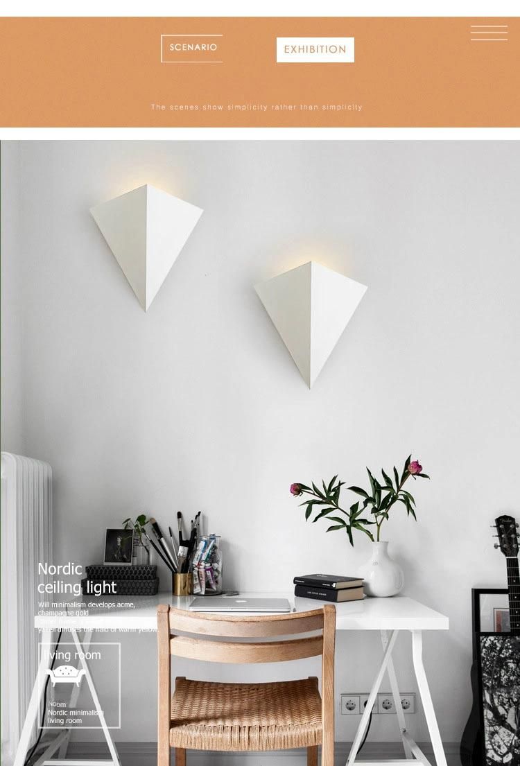 LED Wall Lamp Nordic Modern Living Room Bedroom Corridor Bedside Lamp Creative Geometric Triangle Wall Lamp