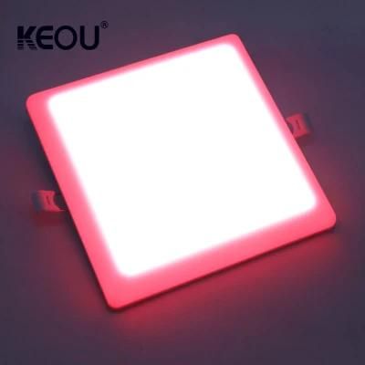 Double Color Bi-Color Smart Square 24W LED Frameless Panel Light Keou Factory Price