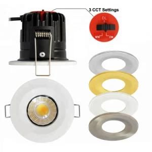 6W/10W IP65 Recessed Dimmable Fire Rated LED Downlight CCT Changeable Die-Cast Aluminum Fireproof Down Light