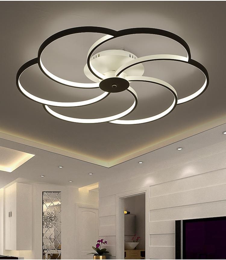 Art Design Silicone Ceiling Lamp Home Deco Lights Dimmable Mount Lightings Modern Chandeliers Flower Shape LED Ceiling Lights