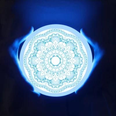 32W Round Embedded Ceiling Lamp 24+8W Double Color LED Light Panel Frameless