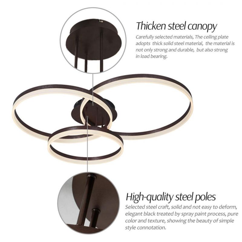 Masivel Three-Ring Circle Lamp Modern Living Room LED Ceiling Light