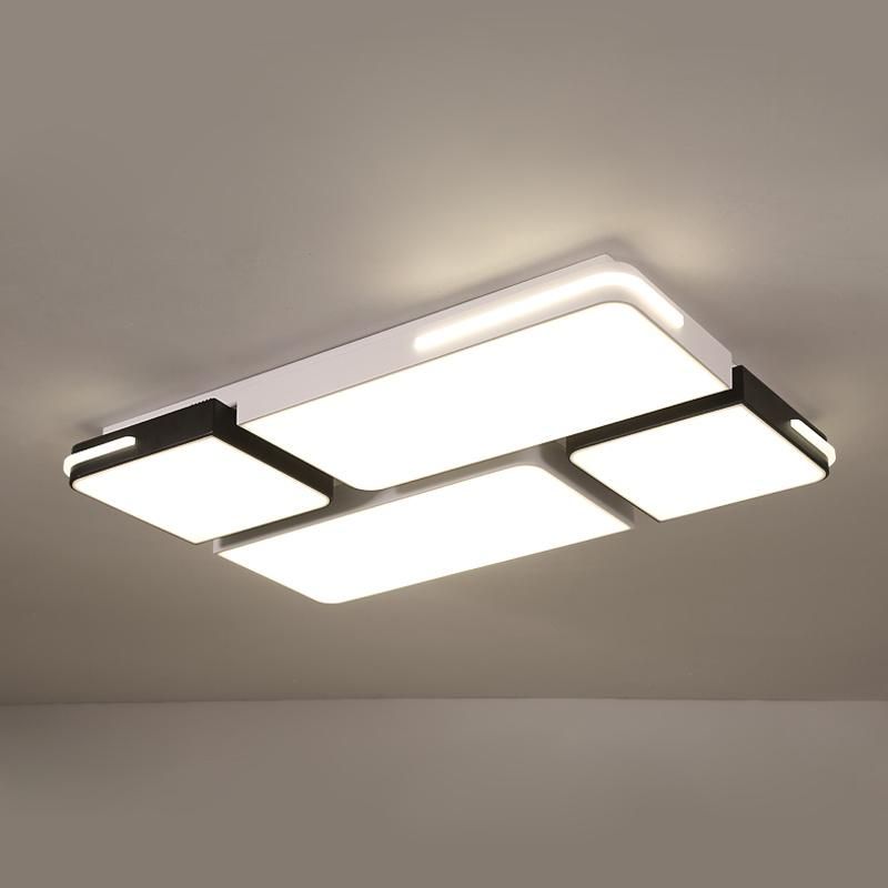 Linear LED Flush Light Fixture with Acrylic Shade Modern Design