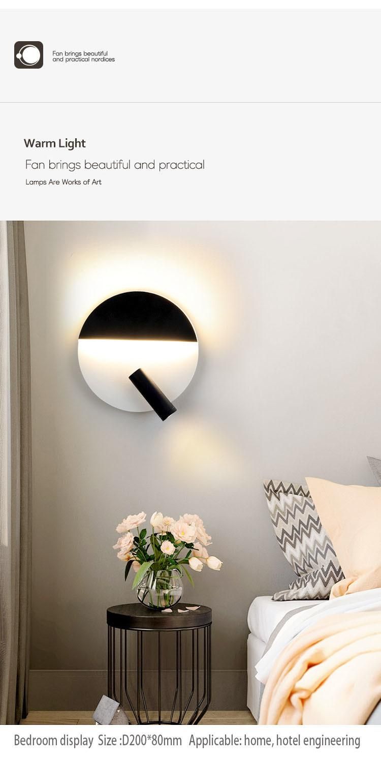 Modern LED Wall Light Nordic Simple Rotatable Wall Light Round Square Reading Spotlight Double Control Wall Light