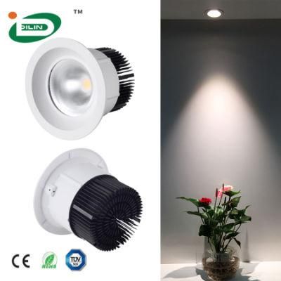 Modern Simple Recessed Round Surface Mount Matt White Aluminum Angle Adjustable Ceiling LED Down Light