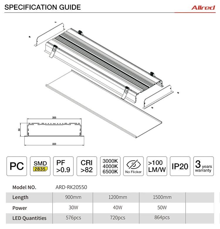 for Hospital Seamless Splicing Linear Recessed Light Flat Ceiling Light