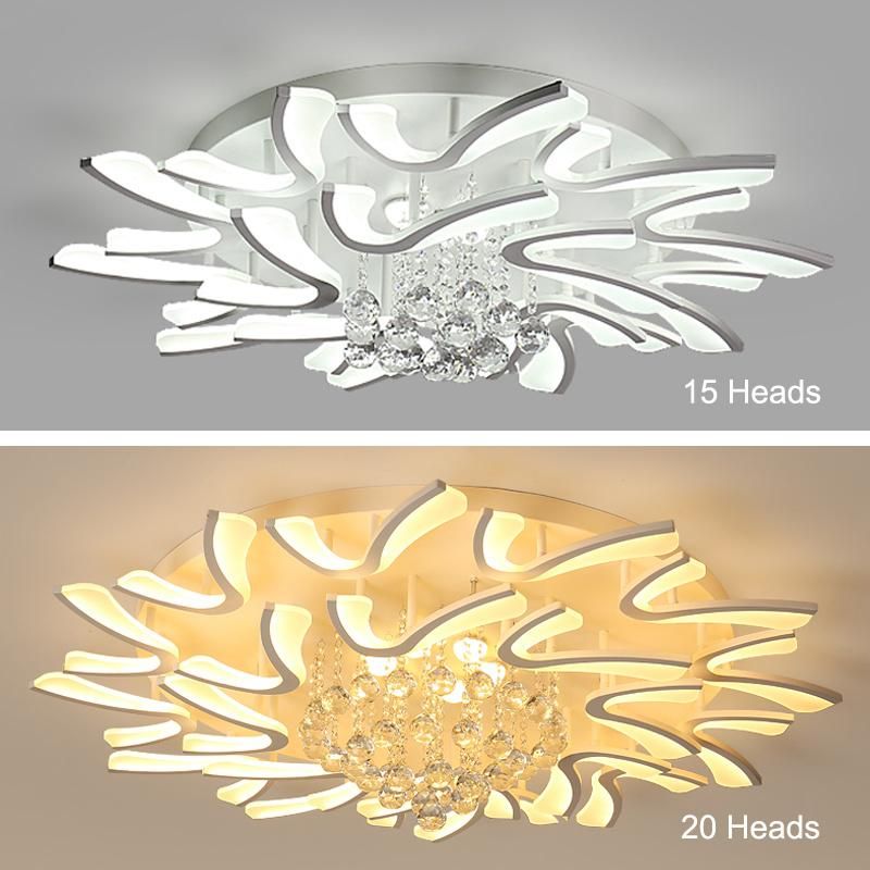 8 Heads Lamps Home Bedroom Acrylic Ceiling Light with K9 Crystal
