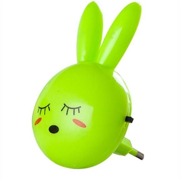 Long Ears Rabbit Night Light 4 Colors Bedroom Kids Switch Control Night Lamp