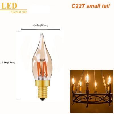 2200K Gold Tint C22t Candle LED Lamp