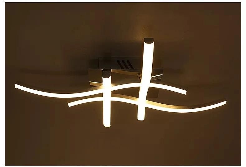 Modern Flush Mount LED Ceiling Light Wide Voltage Simple Wave Line Brightness Bedroom Ceiling Lamp