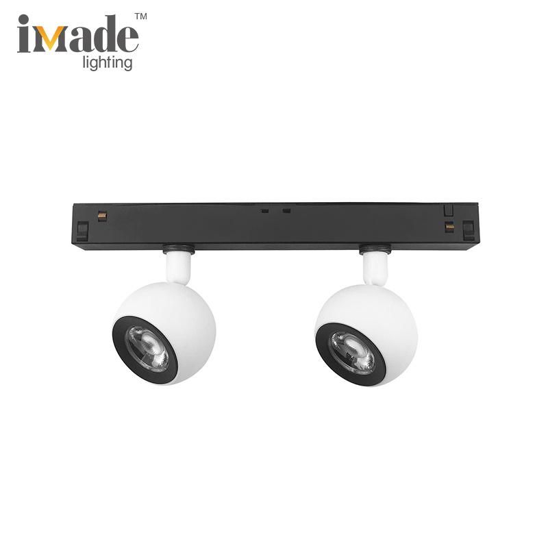 Low Voltage DC48V Dimmable Track Lighting System Double Head Magnetic Spotlight