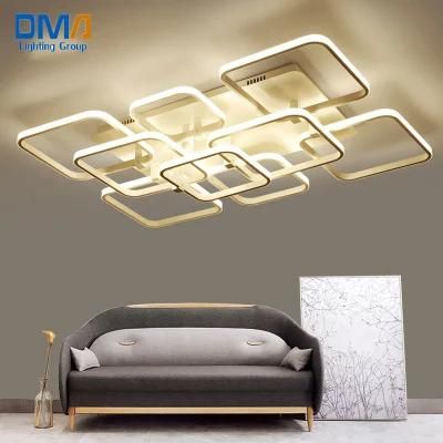 Villas Modern LED Chandelier Lights Lamp for Living Room Bedroom Aluminum White Chandelier Lustre Plafonnier Lustre De Plafond