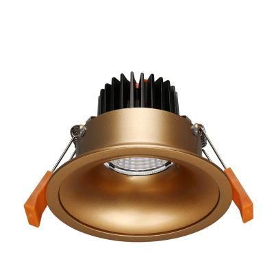 Golden Aluminum Round LED Downlight Trim Housing Plus X Series LED Module