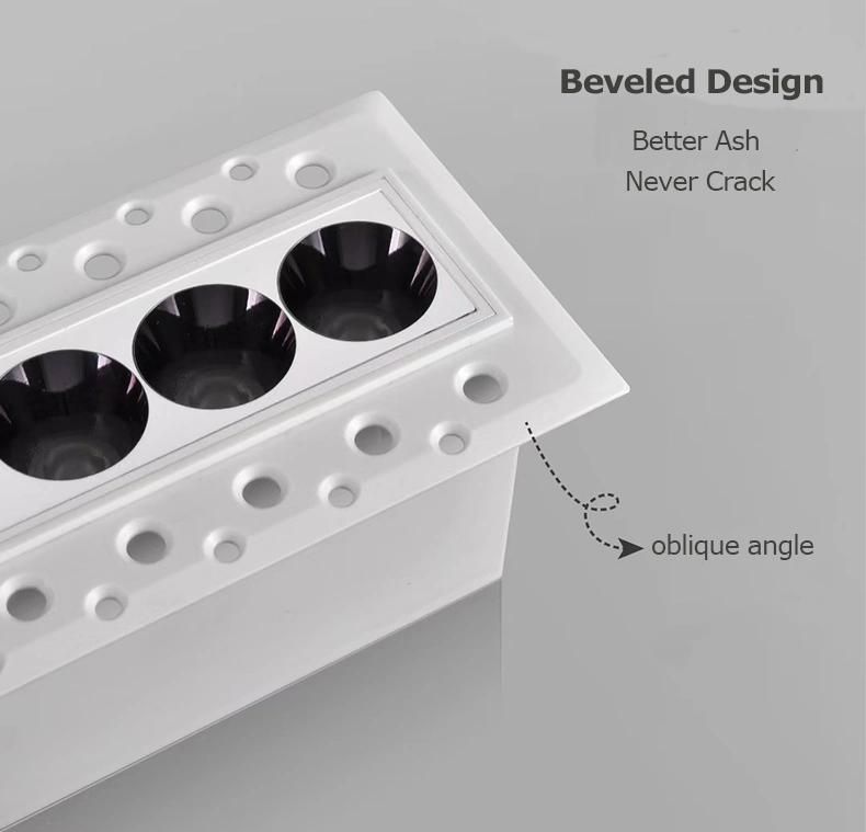 Easy Replace LED Source Linear Spotlight Fixture Recessed 6W 10W Downlight LED Grille Lighting