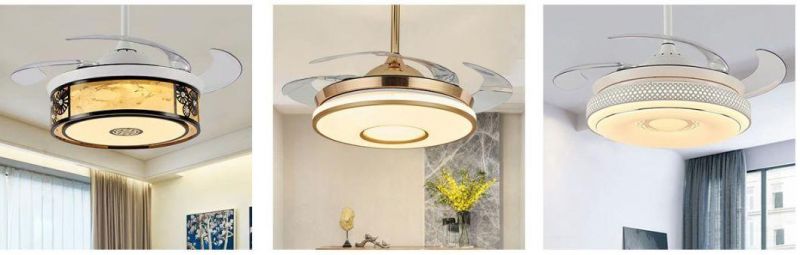 Loft Fan Chandelier Retro Electric Fan Mute Ceiling Fan with Light