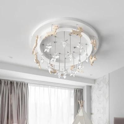 2022 New Reindeer White Star Modern Ceiling Lamp Room Bedroom Nursery LED Lights for Children