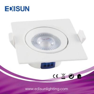 5W CRI&gt;80 387lm Directional Recessed COB LED Downlight Fixture Cut-out 2.5in (65mm) Dimmalbe 60 Beam Angle 3000K-3500K Warm White