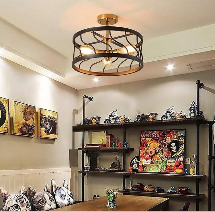 Retro Ceiling Lamp Restaurant Kitchen Bedroom Corridor Porch American Wrought Iron Ceiling Lamp