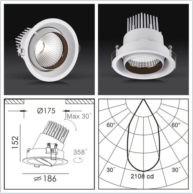 Anti-Dazzle Ring High Quality and Stable Design LED Spotlight