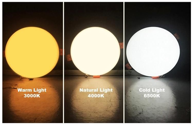 Hole Size Free Adjustable Frameless High Brightness 16W LED Light Round Panel